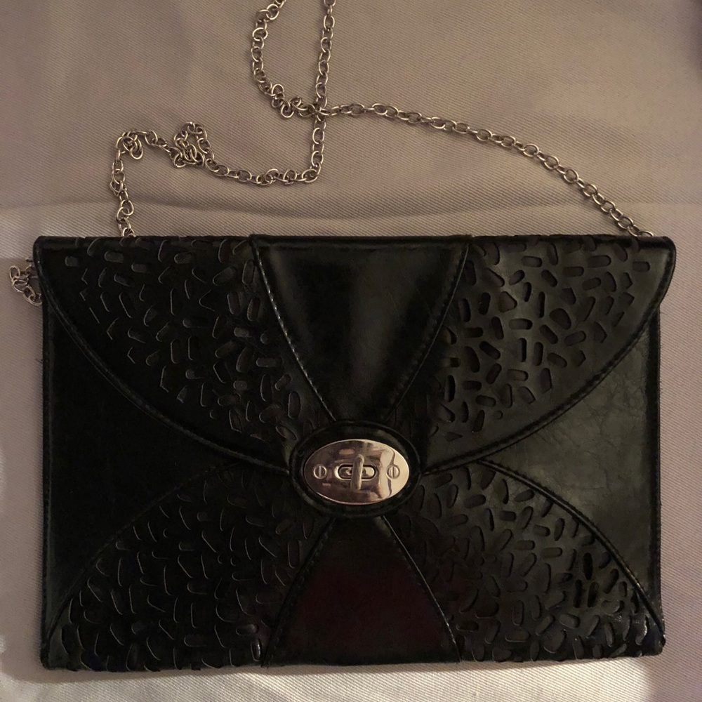 Ladies faux leather envelope clutch handbag